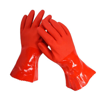 春蕾982威士邦木板加工刷胶水用手套29cm 10双 S码 防滑耐磨耐油保暖PVC磨砂手套 定制