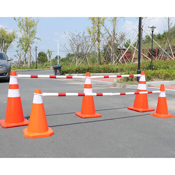 宏建 HJ PVC路锥连接杆 警示杆交通设施雪糕桶筒反光警示杆2米加长红白塑料连接杆 一根价 企业定制