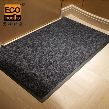 爱柯部落 除尘吸水防滑地毯 出入口刮沙地垫0.6m×2m×10mm商务酒店门口商用地垫 深灰色 110154