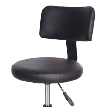 稳斯坦 WST210 员工凳 圆凳实验室升降PU椅工位设施 靠背PP钉款-黑色 需自行安装