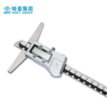 哈量连环电子数字环数显深度游标卡尺0-200/300/500测量孔深台阶优质不锈钢 耐腐蚀公英制 0-500_0.01mm