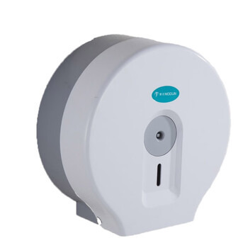 莫顿（MODUN） 卫生间挂壁纸巾盒可免打孔塑料圆形纸巾盒 加厚M-5826白色卷纸盒+卷纸1个+免钉螺丝