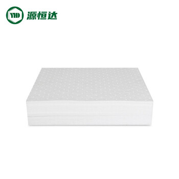 源恒达 白色工业吸油棉片 吸附棉溢油漏油吸油毡 吸油垫 吸污垫吸收材料 40*50cm*5mm 100片/箱  M-1455