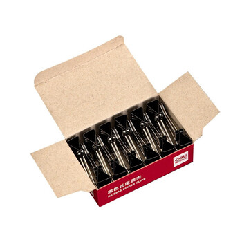 得力（deli）9546黑色长尾票夹15mm筒装(黑)(12只/盒)