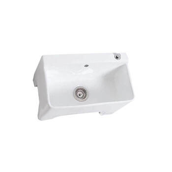 星期十阳台高脚陶瓷拖把池带腿拖布池落地式洗墩布池型号162一键排污+入墙龙头带防溢水口59cm*36cm*41cm定制