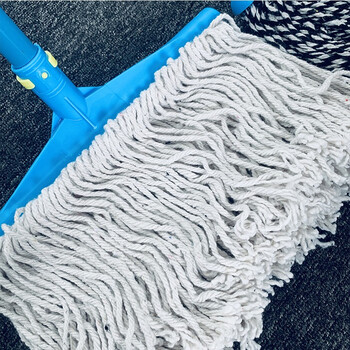 庄太太【蓝白40cm】物业酒店老式加厚吸水宽头棉线墩布拖把