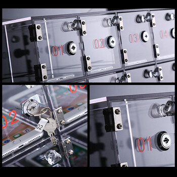 京顿JINHDUN 透明亚克力手机存放箱手机柜火种存放箱保管柜收纳盒 30门存放柜