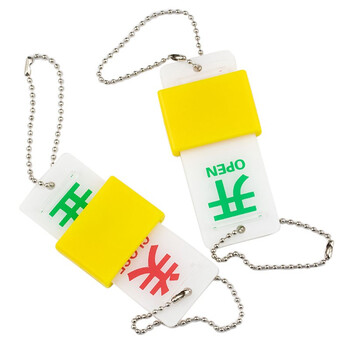 海斯迪克 HKZ-144 双面阀门吊牌 常开常闭标牌亚克力设备开关调整阀门标识牌 12×7cm开