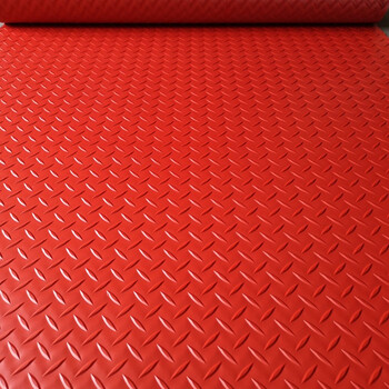 豫之韵 PVC地垫塑料防水浴室厨房脚垫楼梯车间仓库地板胶垫子走廊防滑垫门垫 红色厚1.3mm1.6米宽15米长/1卷
