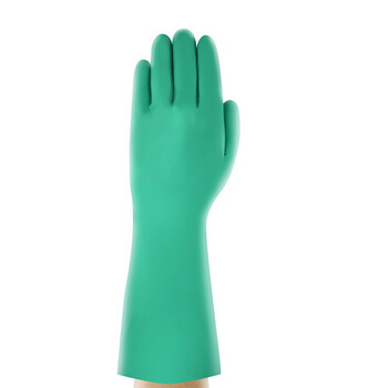 ANSELL 37-873 耐酸耐油工业手套丁腈橡胶清洁手套厨房家务洗碗工作胶皮手套 37-873 10# 12付 定做