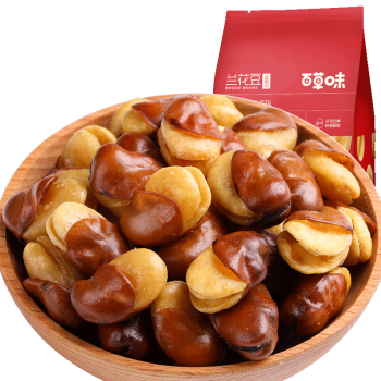 百草味 兰花豆630g 坚果炒货零食地方特产小吃 蚕豆210gx3袋 盐焗味(红版包装）