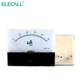 伊莱科(ELECALL)直流电流表指针式 安培表44C2 机械表头 50uA~10A 电表 白色 50mA 7 