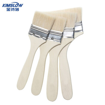 金诗洛 KSL942 羊毛刷（10把）清洁刷 油漆刷子 墙刷软毛刷 长毛木柄刷 油刷烧烤刷 涂料刷 1寸