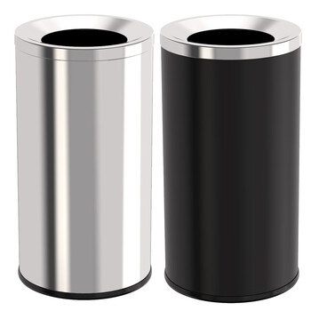 科力邦（Kelibang） 不锈钢垃圾桶38*73cm 直投圆桶户外商场酒店宾馆圆形垃圾箱斜投港式桶立式果皮箱 KB1027 本色