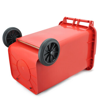 益美得 YY240B 可定制加厚挂车垃圾桶大号户外环卫酒店物业保洁桶 红色240L挂车款