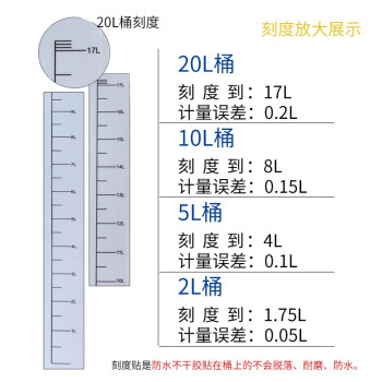 京云灿透明刻度桶5-20L计量桶大小水桶带盖pp塑料桶