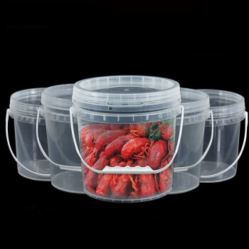 冰禹 BYA-153 透明水桶 塑料桶 密封打包桶 食品级小水桶涂料桶 10L带提手 