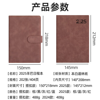 朗捷（longe）365天日程本每日计划本效率手册2025年日历记事本蛇年年历本笔记本本子定制 红色（2025年单本）