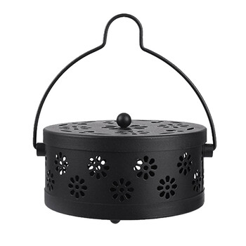 益美得 蚊香底座 圆孔古铜色手提镂空蚊香支架便携手提蚊香托盘 LD031