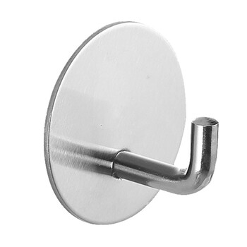 益美得 LSL8453 304不锈钢免打孔厨房墙壁入户挂衣勾子 A款亮光8个装