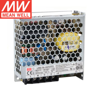 明纬（MEANWELL）LRS-75-15 220V变压器工控灯带监控驱动开关 明纬电源 5A 15V