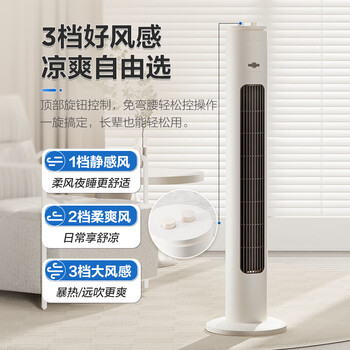 艾美特（AIRMATE）无叶柔风塔扇加长大风口自然风电风扇家用台式空气循环小风扇摇头无叶扇轻音落地扇定时电扇 X17