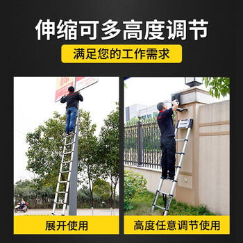 盛浦 竹节梯子 铝合金伸缩升降直梯 单侧工程梯6.2米 S-TZ062