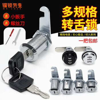 工品星GPX-ZSS文件柜锁通用铁皮信箱锁更衣柜子锁储物柜打孔转舌锁芯正芯锁16mm单开（配2把钥匙）