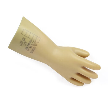 代尔塔（Deltaplus）207002 GLE1 10KV电工绝缘手套 天然乳胶直袖贴合舒适 淡黄色 9码 1副