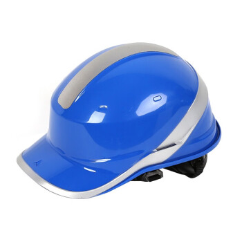 代尔塔102029安全帽 钻石型ABS防砸抗撕裂电绝缘 荧光条8点式按钮式后箍调防撞 蓝色