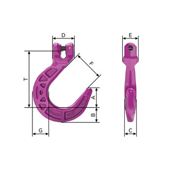 路德（RUD）120级宽口钩IWH-13载荷8t 德国进口集装箱吊钩耐磨损