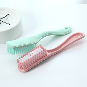 益美得 FW2149 鞋刷子洗鞋清洗洗衣服板刷软毛刷子清洁刷长柄塑料刷   颜色随机