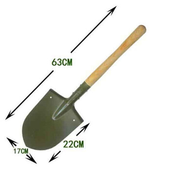战术国度 抢险救援铲子防汛战备锹 尖头小锹63CM 军绿色