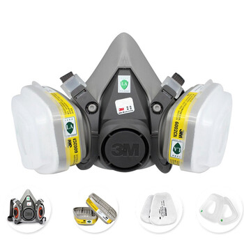 3M 6200半面罩+6002CN滤盒+5N11滤棉+501滤棉盖防酸性气体等 6200+6002