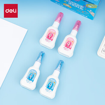 得力(deli)15ml7284修正液学生涂改液 改正液 不锈钢笔头修正笔 颜色随机生日礼物