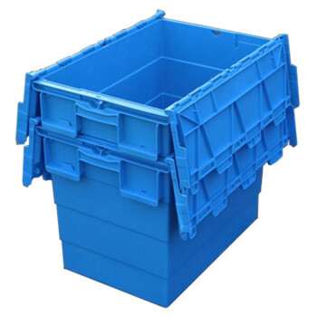 元汗 K600-465斜插式物流箱600*400*465 蓝色 加厚周转箱可盖储物箱运输箱 定制