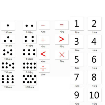 5寸数字1到10 符号 点数 27张