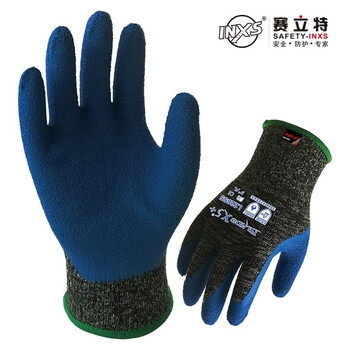 赛立特安全（SAFETY-INXS） L22655 乳胶起皱涂层芳纶钢丝阻燃 5级防切割手套 9码 定做 1双