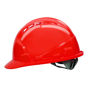 盾守安全帽国标ABS防砸透气工业头盔工地建筑施工抗冲击印字三筋红