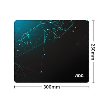 AOC电竞游戏办公鼠标垫中小号 300*250*3mm办公键盘电脑书桌垫M102/93几何蓝黑色