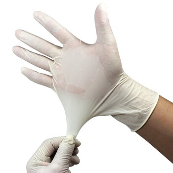 Ansell安思尔 4572无粉一次性乳胶手套 定做乳胶清洁加厚手套100只/ 奶白色 S