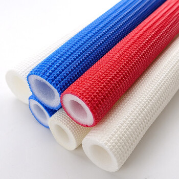 冰禹 BY-7062 彩色家装水管暖通 PE红蓝压花保温管 ppr管道4分6分保护套管 优质高密度保温棉 16白 7mm*1.5m