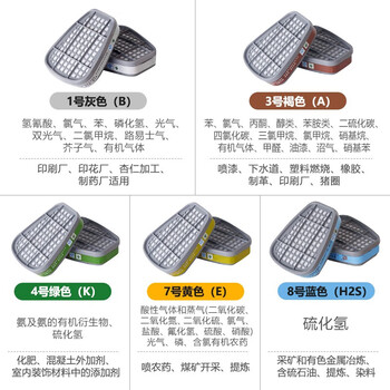 普达 防毒面具 410配D-A/B/E-1滤毒盒七件套（1套）防毒面罩 防氯/有机/无机/酸性多种综合气体 防毒口罩
