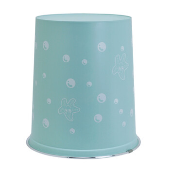 益美得 DY091 加厚印花垃圾桶办公室卫生间客厅小号纸篓清洁桶 颜色随机10L