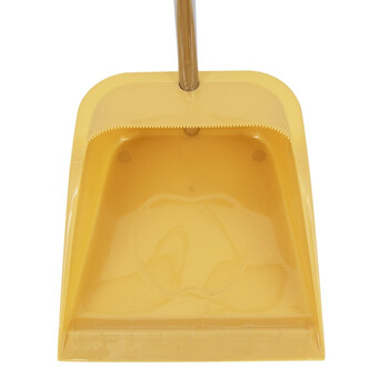 冰禹 BYjj-129 加厚塑料簸箕 防风垃圾铲 金属管清洁畚箕 土黄色（1个）