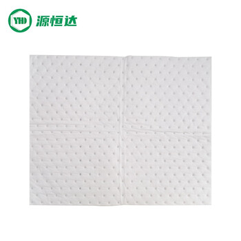 源恒达 白色工业吸油棉片 吸附棉溢油漏油吸油毡 吸油垫 吸污垫吸收材料 40*50cm*5mm 100片/箱  M-1455