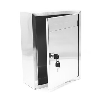 海斯迪克 加厚不锈钢意见箱 防水投诉建议箱信箱 挂墙举报箱 大号3不带孔