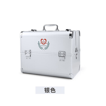 飞尔（FLYER）家庭医疗箱铝合金药箱小号急救药品收纳箱出诊箱小号双开二层 240*170*176MM