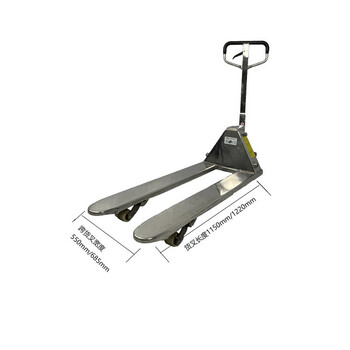 亚迈狮 304不锈钢手动搬运车手动地牛2.5吨 货叉685*1220 尼龙大轮/尼龙双承载轮 BFS2.5T