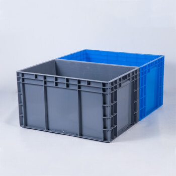 知旦 物流箱 外径:605*400*340mm塑料箱工业物流箱收纳盒工业塑料框周转箱置物箱 ZWL-600340 灰色无盖